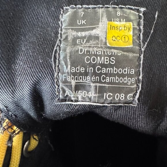 Dr. Martens Combs Tech Utility Boots – Black with Yellow Laces - Picture 5 of 5